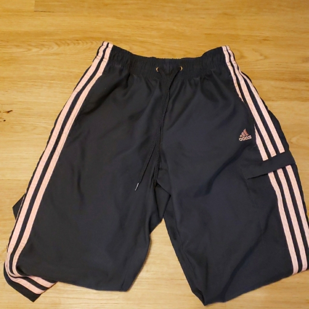Pink and grey small Adidas athletic pants